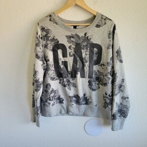 Gap Grey Floral Logo Sweatshirt Womens Size  XL